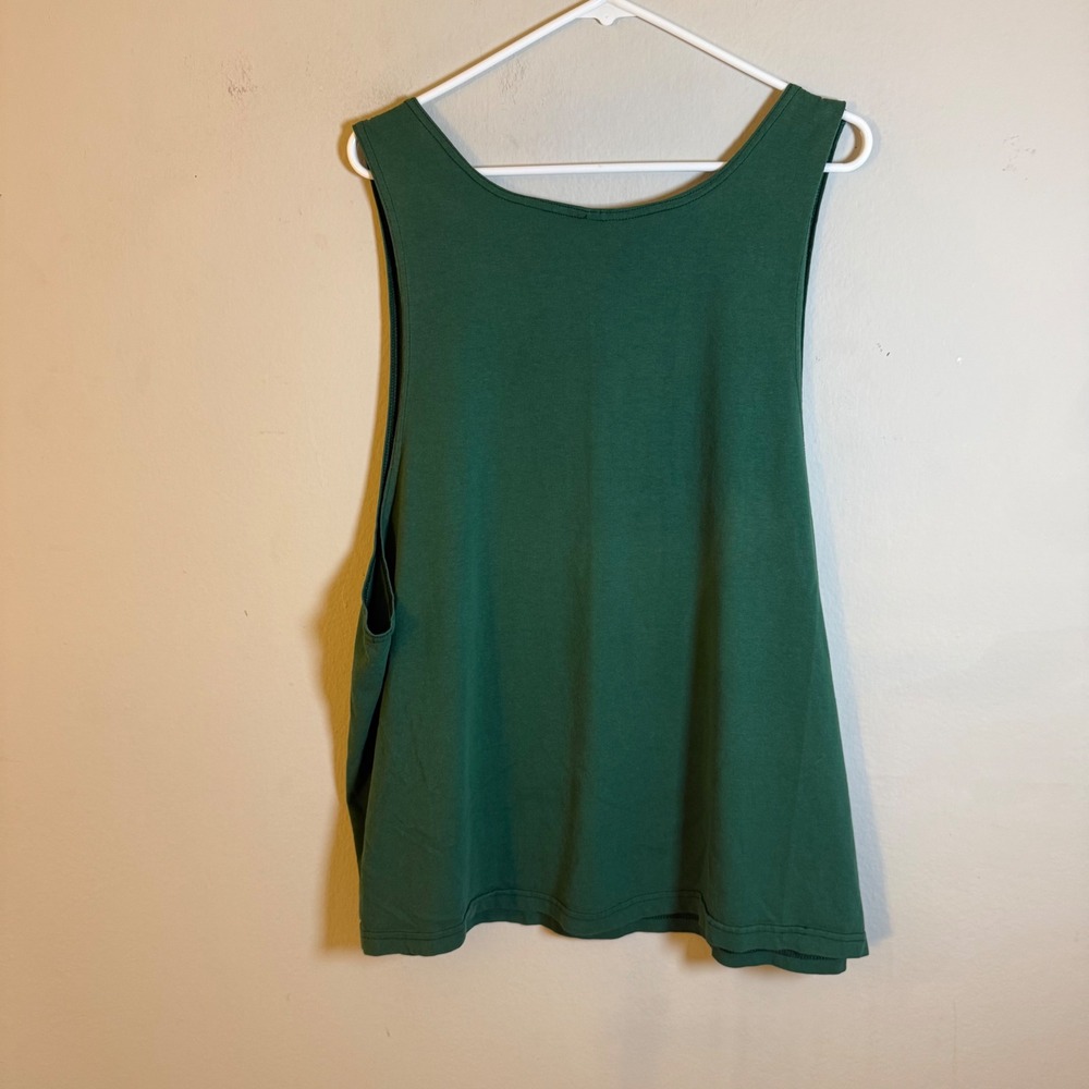 Vintage Las Vegas Palm Tree Graphic Tank Top Forest Green Mens XL Boxy Fit - Picture 4 of 6